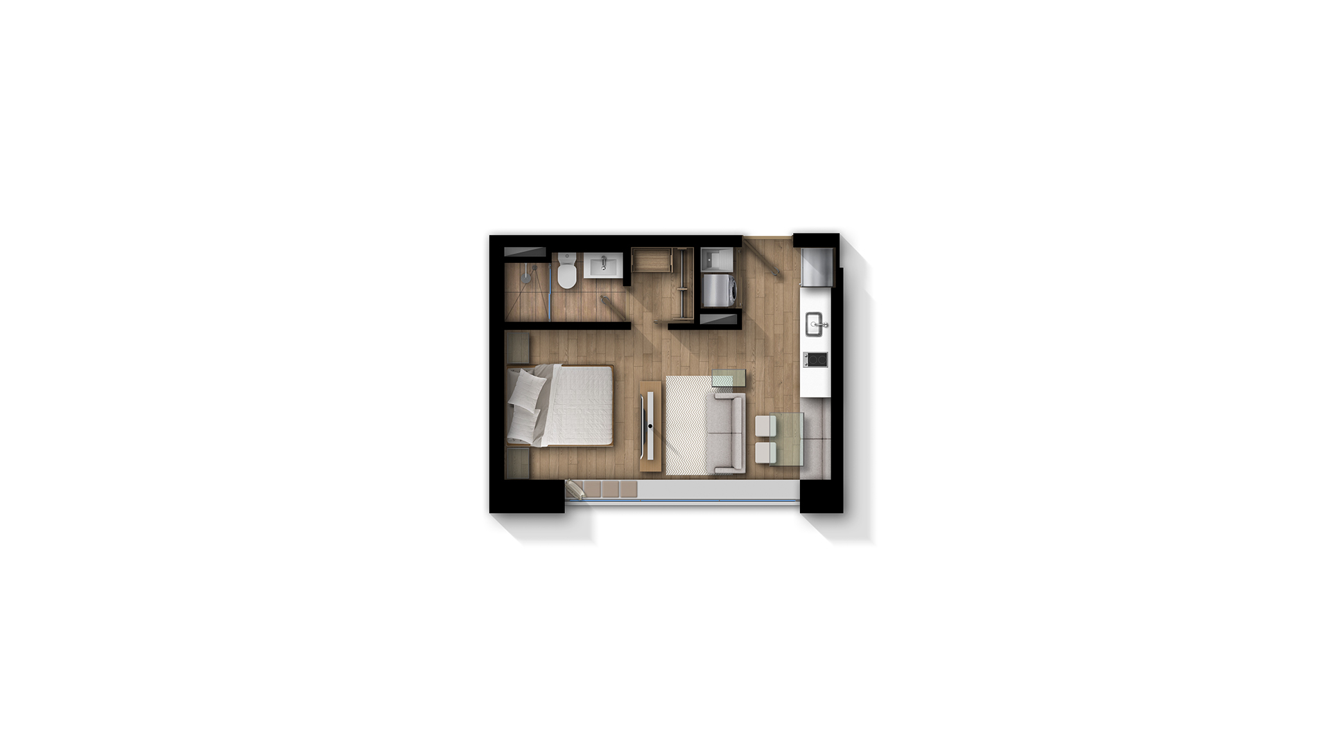 plano apartamento 34 m2 proyecto luar