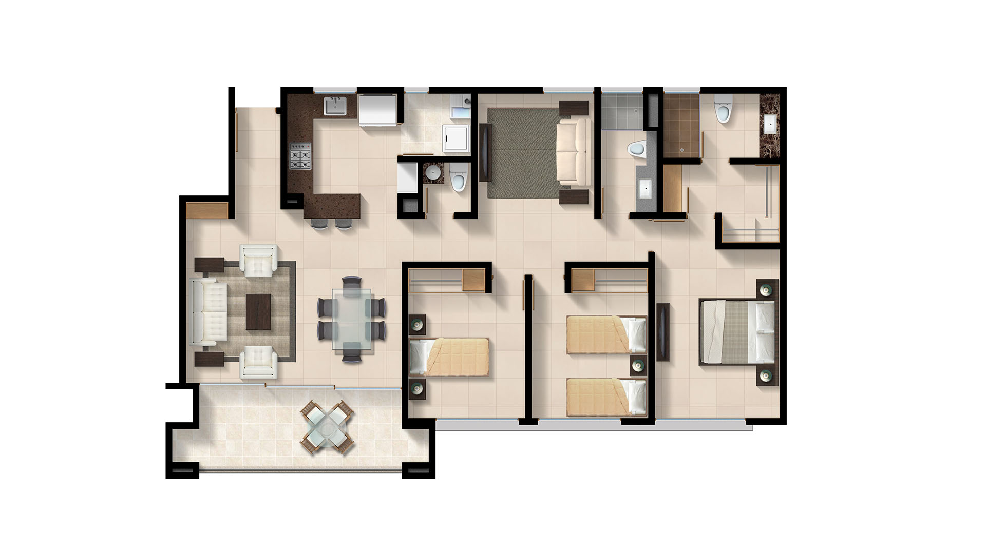 plano apartamento 118 m2 mirador del oeste