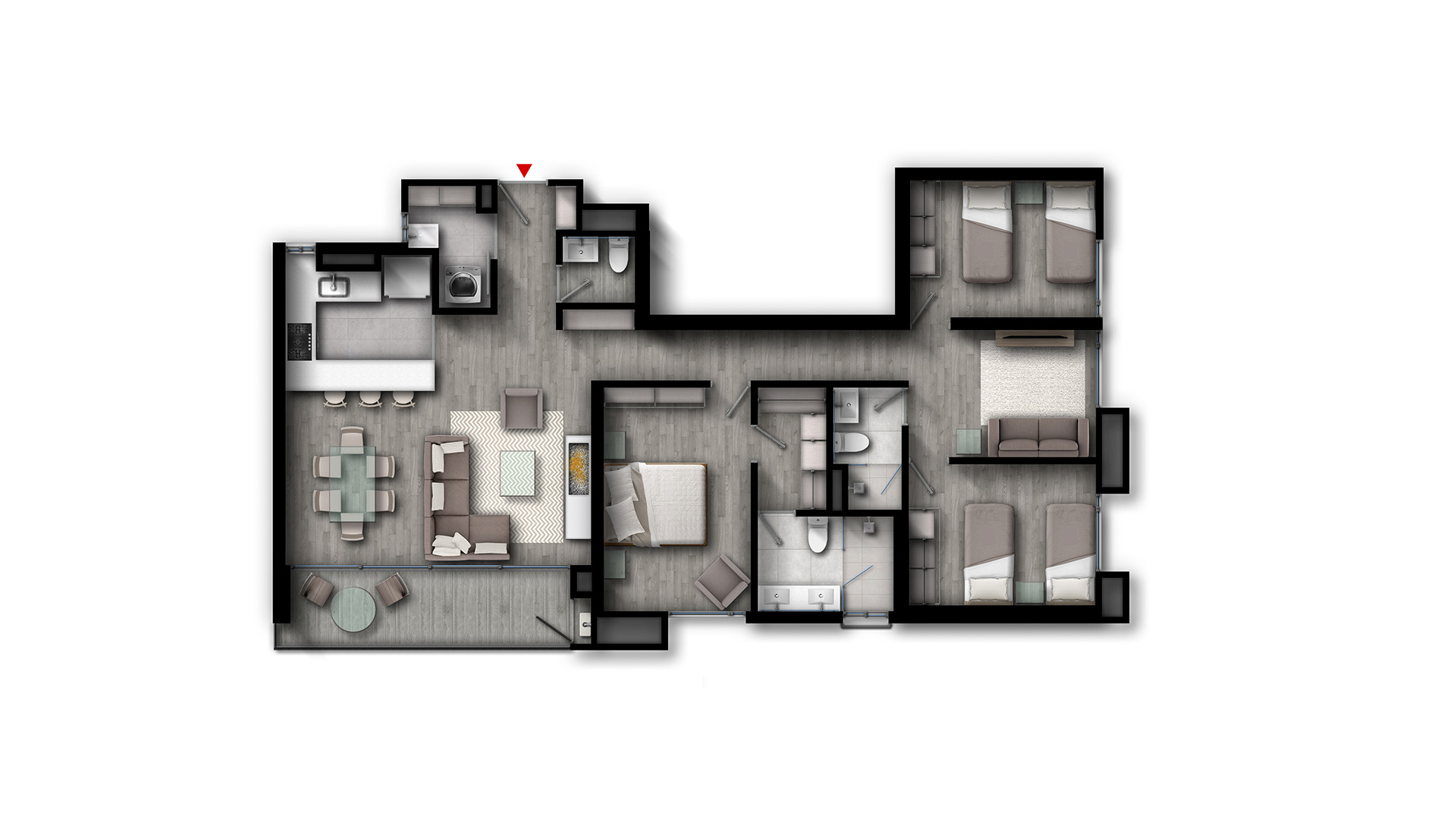 plano apartamento 118 m2 syrah
