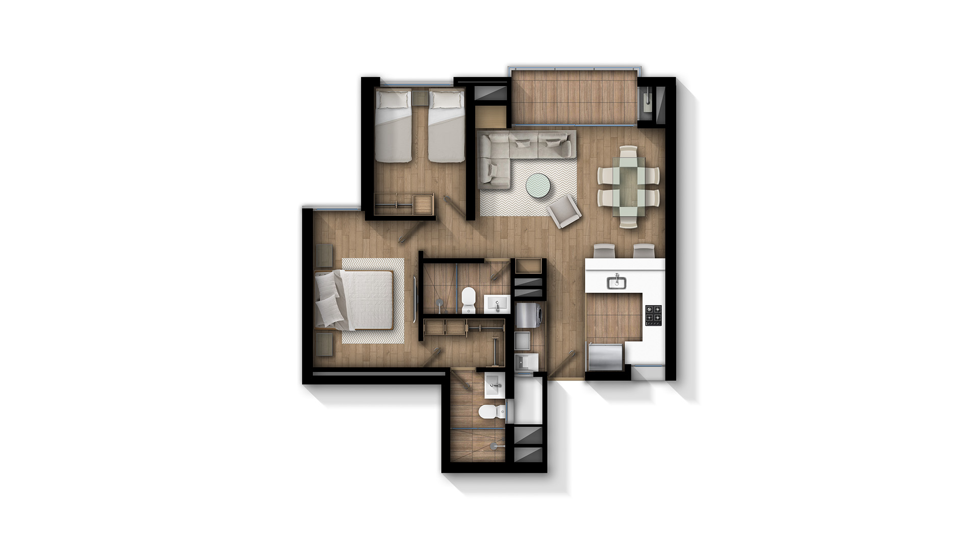 plano apartamento 70 m2 proyecto luar