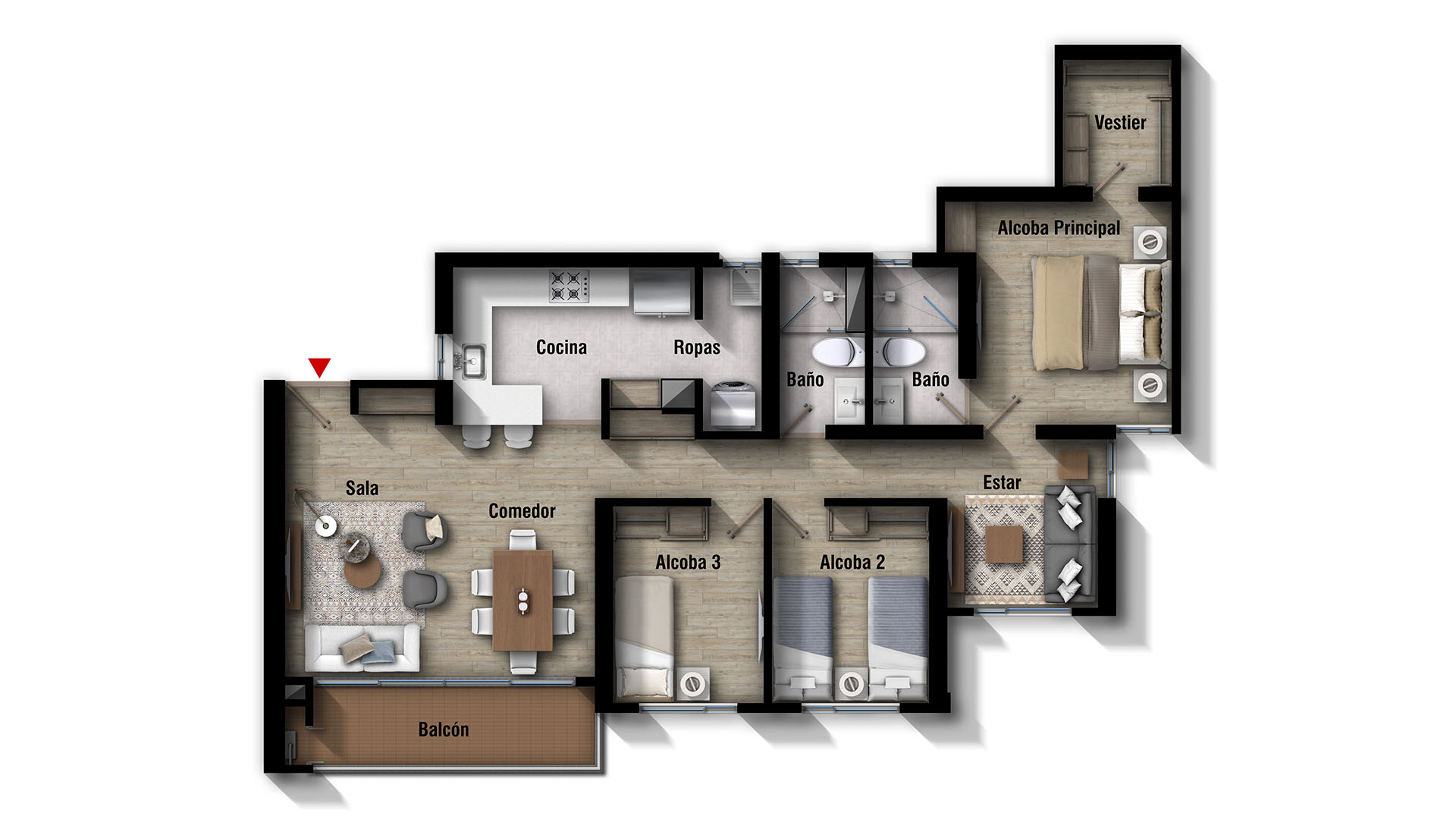 plano apartamento 88 m2 proyecto gregal