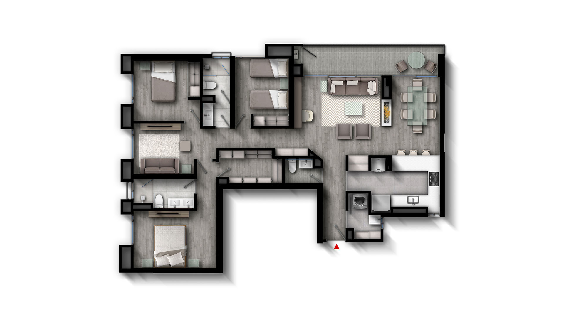 plano apartamento 133 m2 syrah
