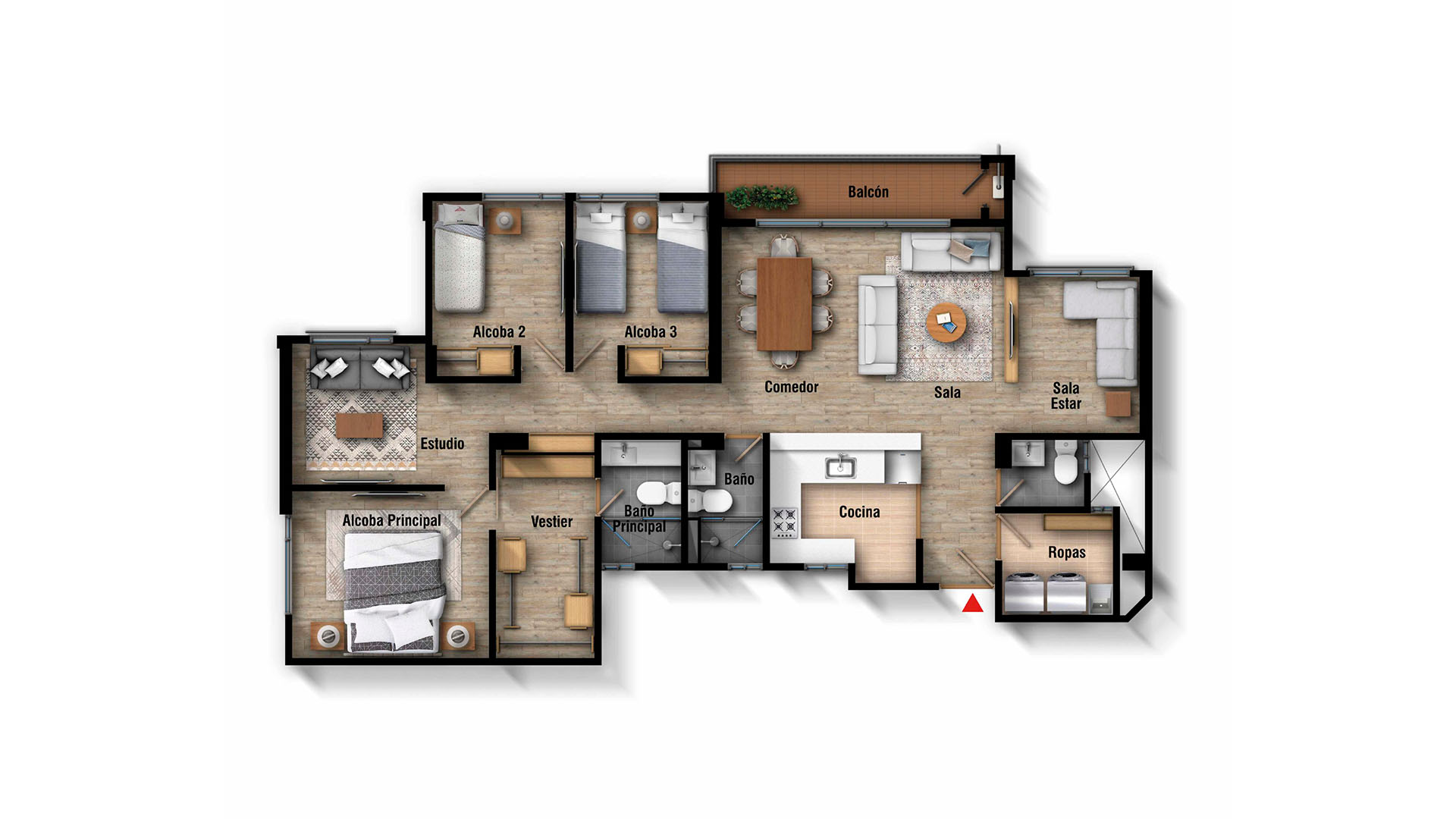 planos apartamento 102 m2 verdemonte