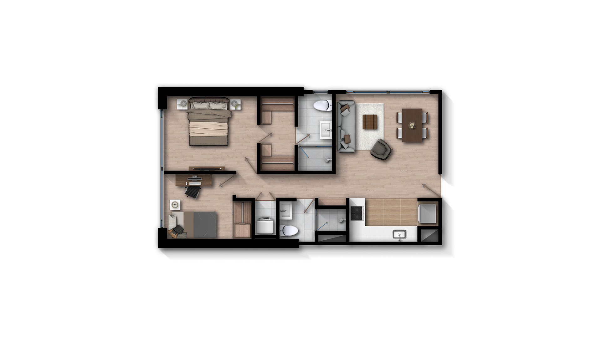 plano apartamento 60 m2 view63